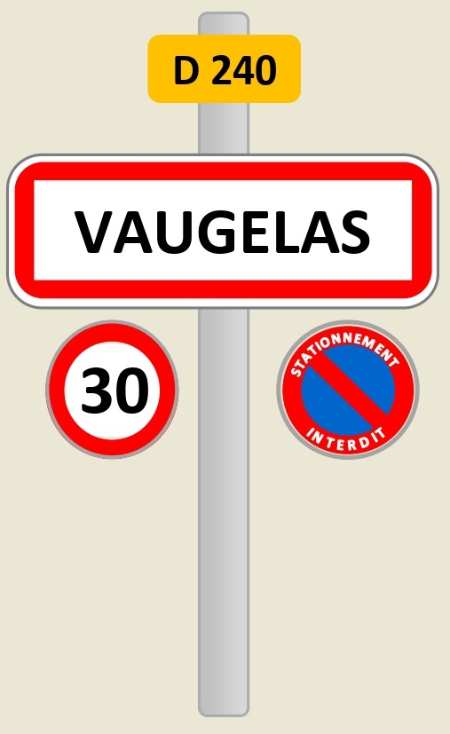panneau règlementant la circulation et le stationnement à Vaugelas - Montclar sur gervanne